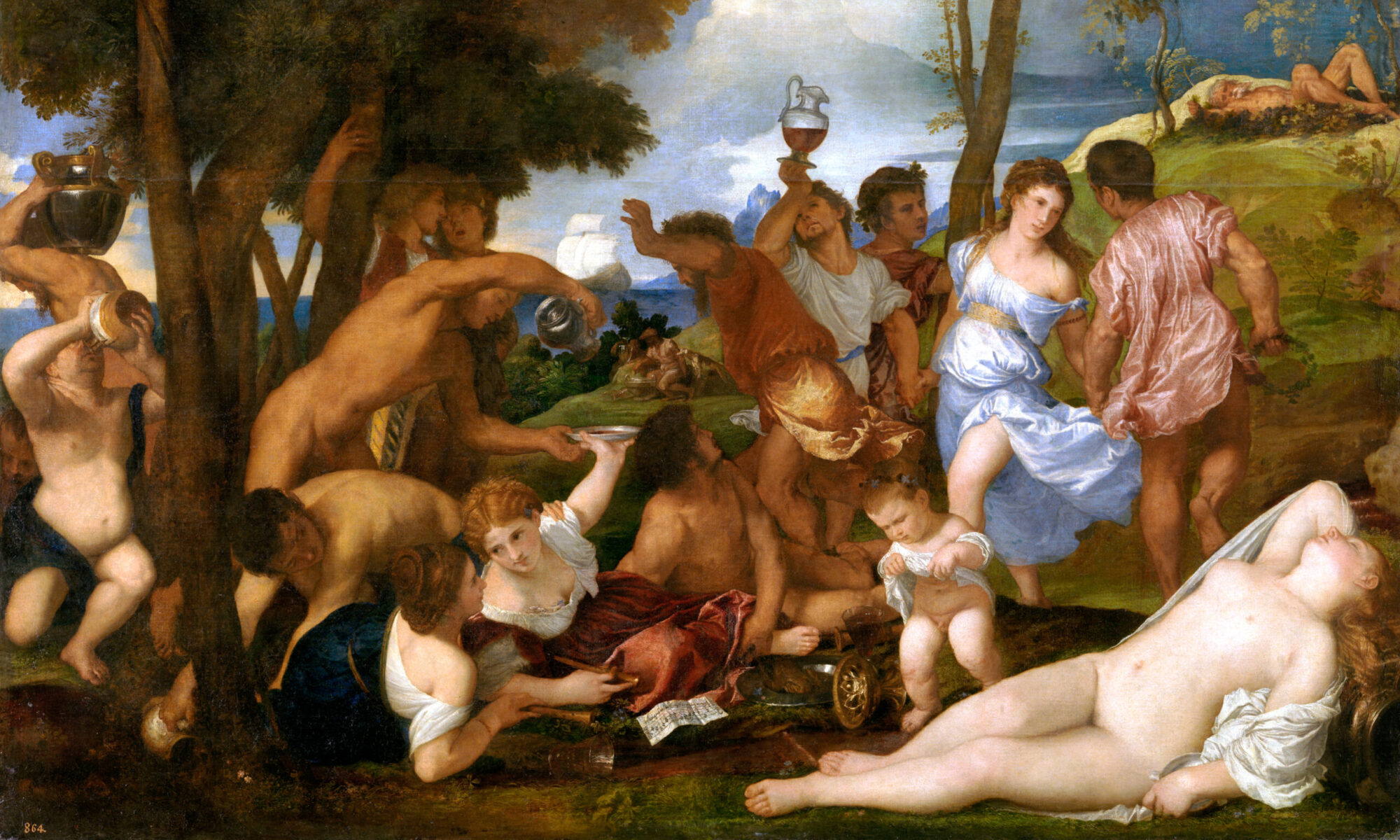 Bacchanal of the Andrians by Titian